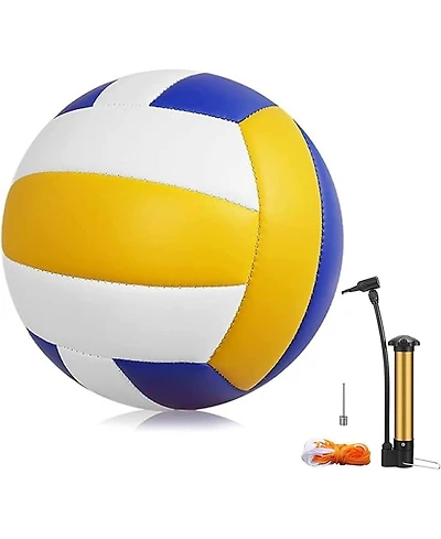 Magicorange Official Size 5 Volleyball with Premium Pu Leather and Soft Touch Surface Includes Ball Pump Inflation Needle and Mesh Carrying Bag