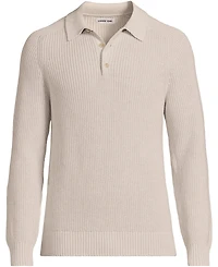 Lands' End Men's Long Sleeve Drifter Polo Sweater