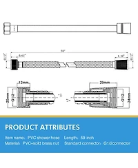 Rainsken 59" Extra Long Pvc Shower Hose