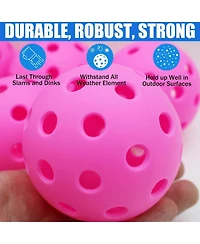 Magicorange 6-Pack Outdoor High-Elasticity 40-Hole Seamless Pickleball Balls with Mesh Carry Bag