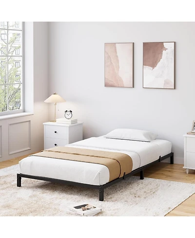 Gaomon Twin Size Metal Bed Frame – Heavy Duty Platform Bed with Storage Space,Steel Support,No Box Spring Needed, Easy Assembly, Noise-Free