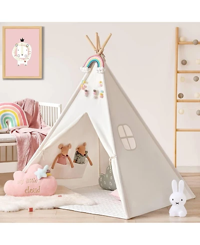 Tiny Land Teepee Tent for Kids with Mat – Indoor Play Tent with Mat