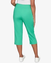 Alfred Dunner Women's Resort Living Smooth Waist Easy Pull- On Capri Pants