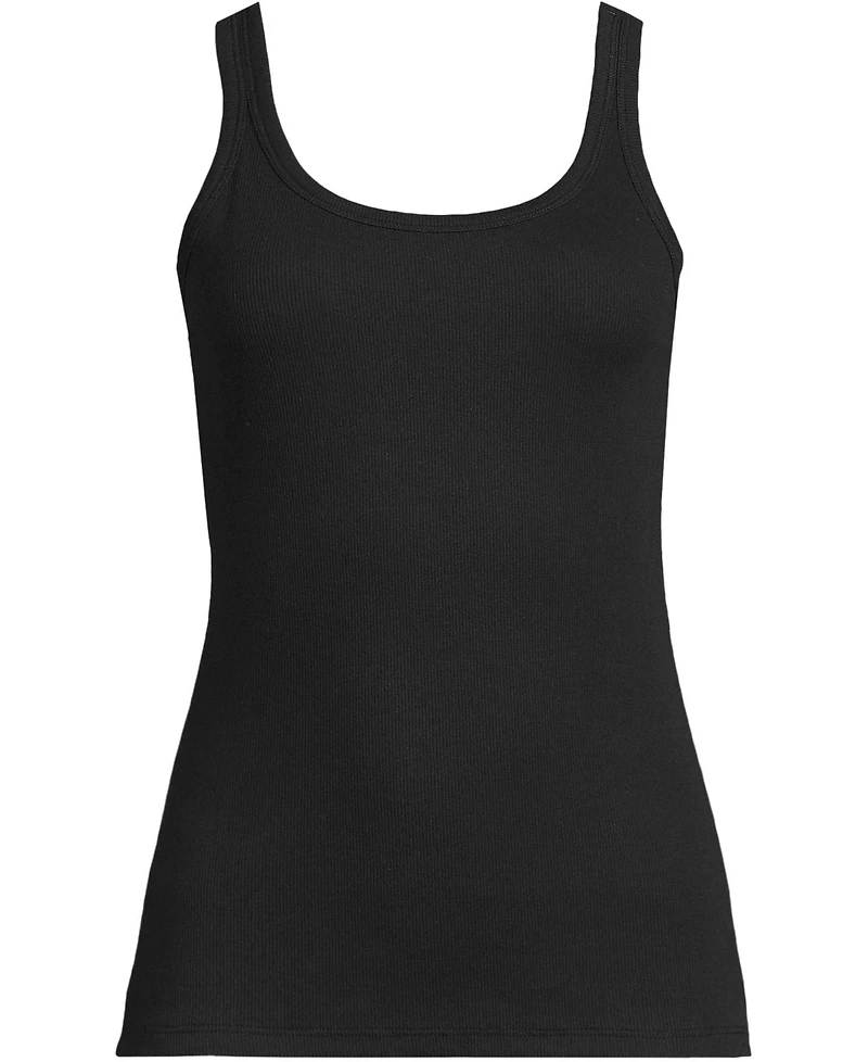 Lands' End Women's Micro Rib Go-To Layering Tank Tees