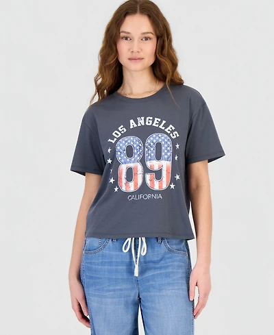 Rebellious One Juniors' Los Angeles 89 Graphic Print T-Shirt