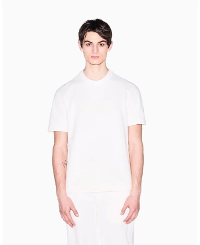 A|X Armani Exchange Men's White Edition Short Sleeve Layered Sweater
