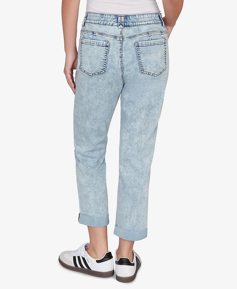 Ruby Rd. Petite Comfort Waist Stretch Denim Girlfriend Jeans