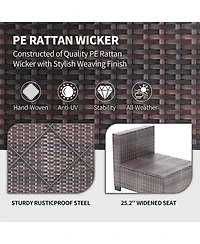 gaomon Patio Funiture Set 7 Pieces Outdoor Rattan with Detachable Soft Cushions Patio Conversation Sets Waterproof Patio Sectional Sofa