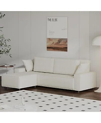 gaomon 96 Inch Corduroy Stripe Modular Deep Seat Oversized L Shaped Sofa Couch