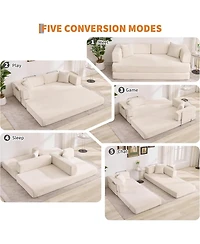 gaomon Convertible Couch - 78.7" Folding Sofa Bed with 2 Pillows, No Assembly Required for Living Room, Bedroom