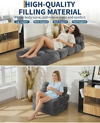 Gaomon Folding Sofa Bed,Convertible Sleeper Chair with Pillows & Back Support,Portable Fold Out Chair Bed Boneless Couch,Sofa Lounge for Living Room