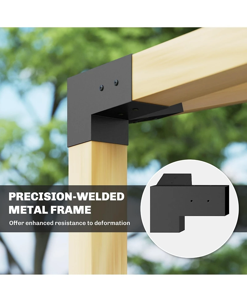 Outsunny Pergola Brackets, 15° Slanted Roof Pergola Bracket Kit,