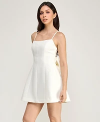 pear culture Women's Spaghetti Strap Bell Skirt Short Dress