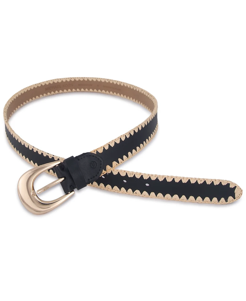 Michael Kors Raffia Leather Belt