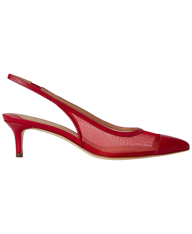 Lauren Ralph Women's Lolah Mesh and Nappa Slingback Pumps