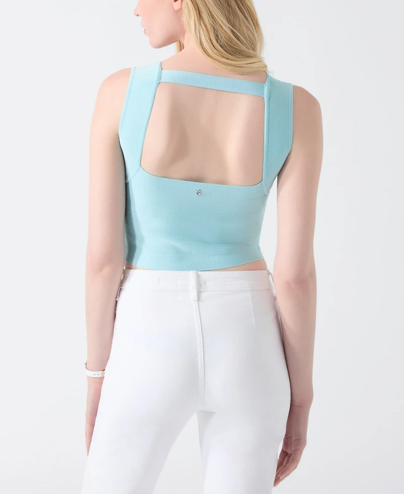 Guess Women's Karmen Mirage Back-Cutout Cropped Tank Top