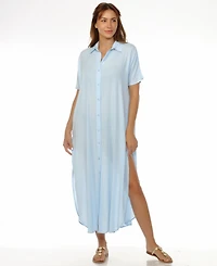 Raviya Women's Button-Down Maxi Dress Cover-Up