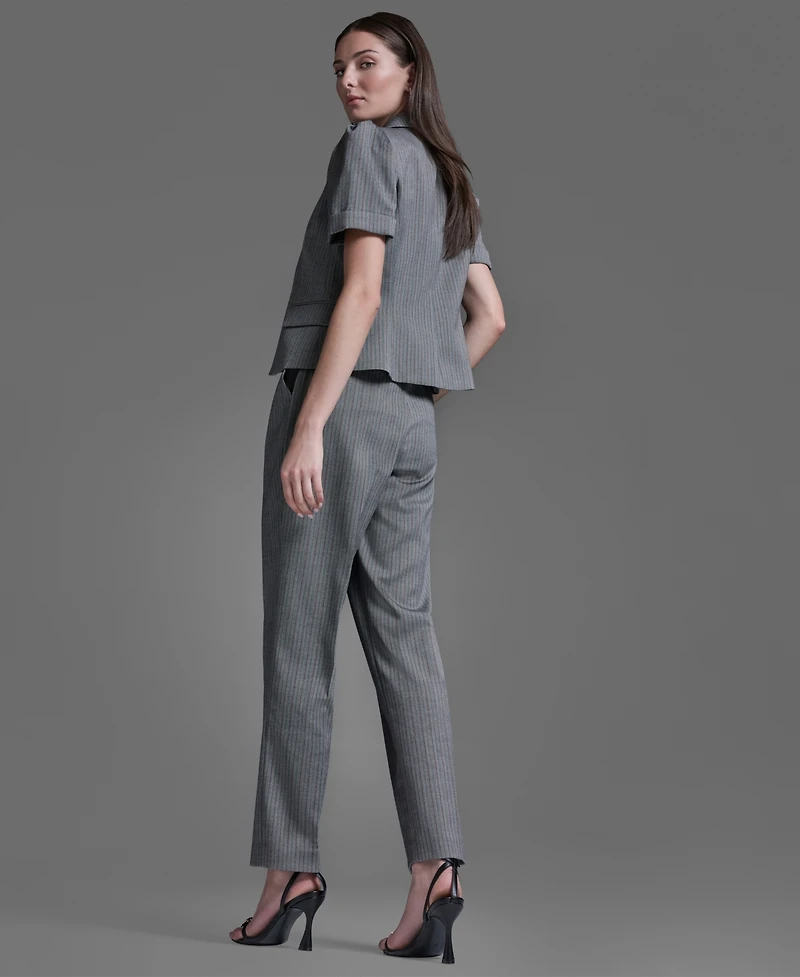 Bcbg Women's High Rise Pinstripe Wide Leg Pants