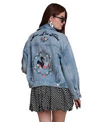 Avec Les Filles Women's Pleated Back Trucker Jacket