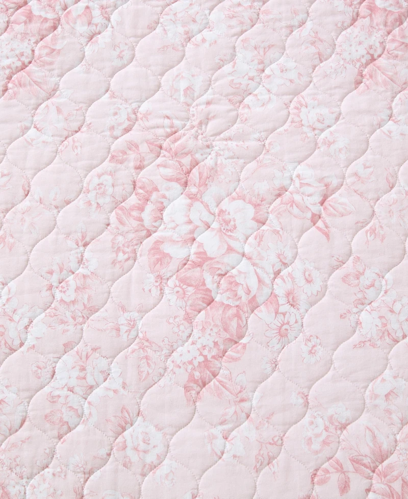 Laura Ashley Toile Delightful Reversible 3-Pc. Quilt Set, King