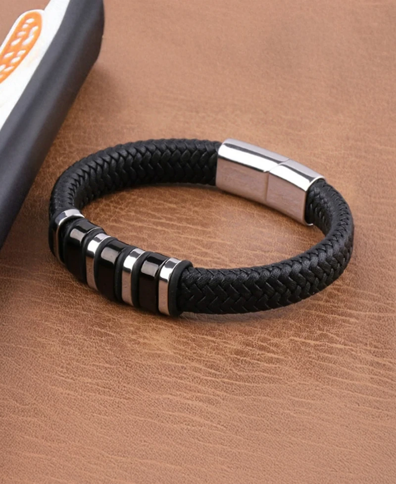 Rhona Sutton Men's Imperium Leather & Stainless Steel Bracelet