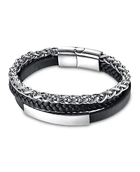 Rhona Sutton Men's Lexor Leather & Stainless Steel Bracelet