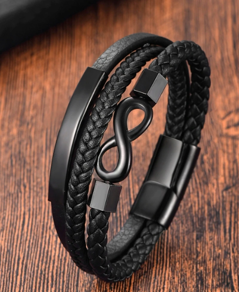 Rhona Sutton Men's Corvian Leather & Stainless Steel Bracelet