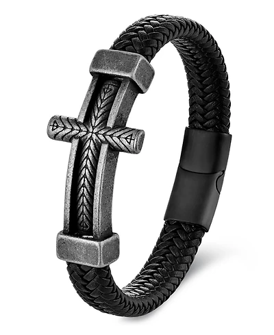 Rhona Sutton Men's Crucible Leather & Stainless Steel Bracelet
