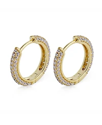Rhona Sutton Men's Iced Valor Hoop Earrings in 14k Gold Over Sterling Silver