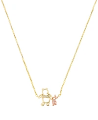 Disney Winnie the Pooh and Piglet Cubic Zirconia Pendant Necklace