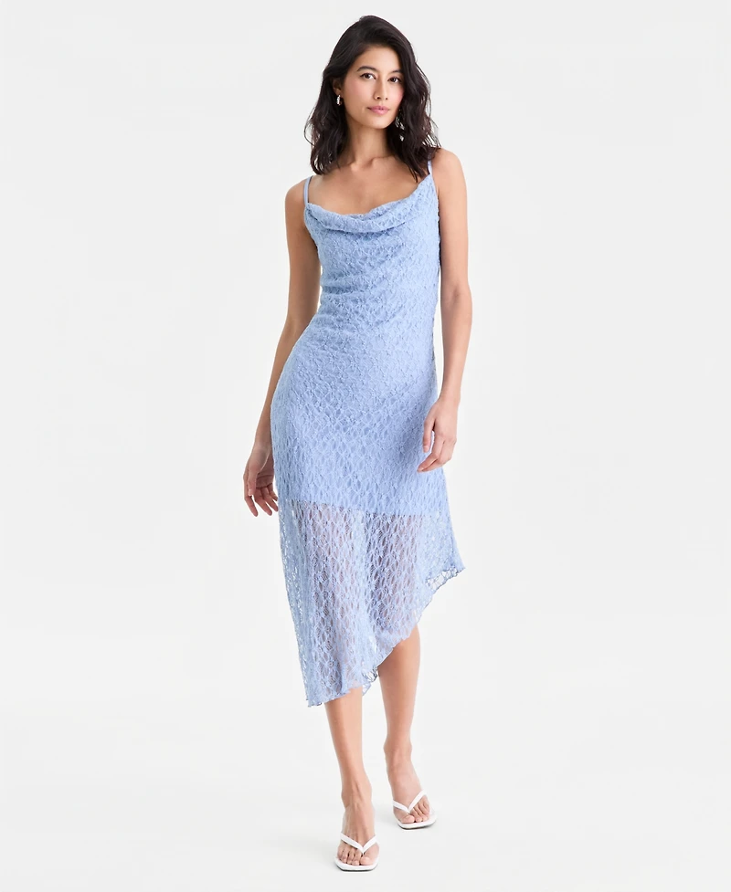 Bar Iii Women's' Cowl-Neck Lace Slip Dress, Macy's Exclusive