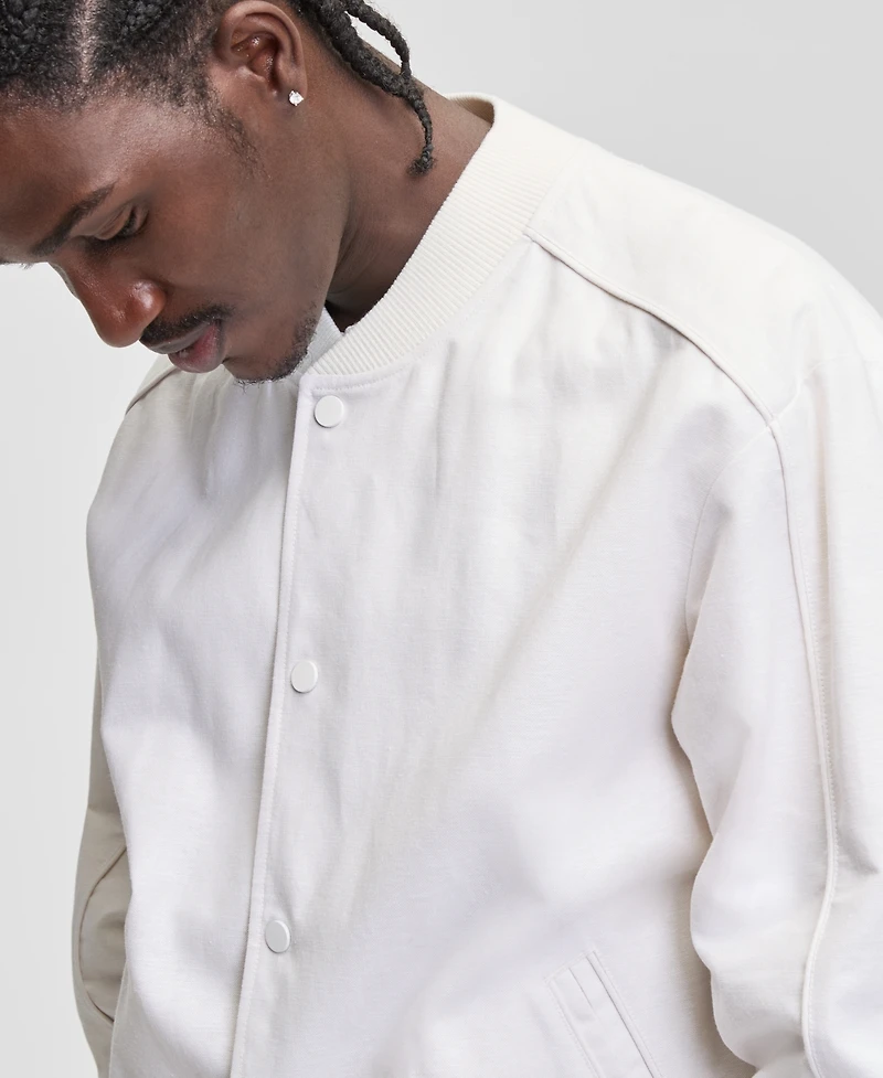 Mode of One Men's Linen & Cotton Bomber Jacket, Macy's Exclusive