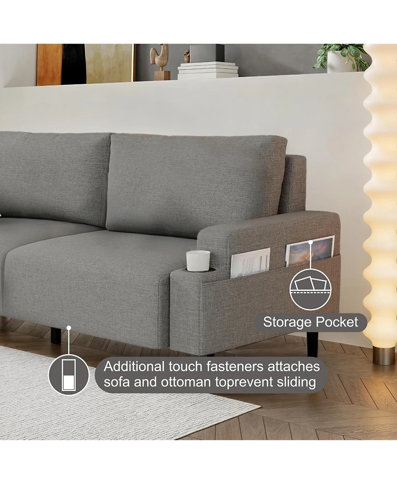 gaomon Loveseat Sofa, Fabric Modern Sleeper Sofa Couch for Living Room, Sofa Cama, Solid Wood Frame, Easy to Install