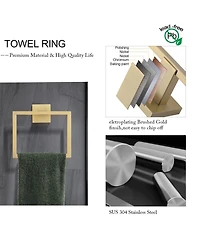 Rainsken 5 Pieces Bathroom Hardware Set, Towel Bar, Towel Holder, Toilet Paper Holder and Towel Hook