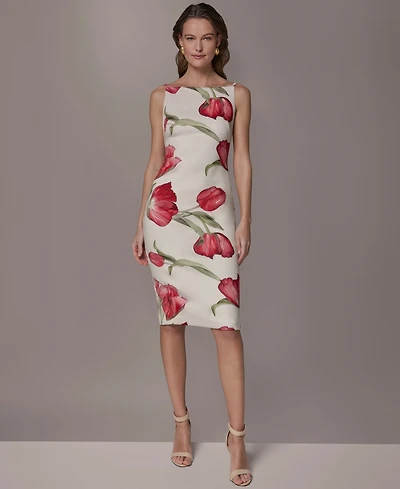 Donna Karan New York Petite Square-Neck Printed Sheath Dress