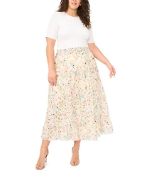 Vince Camuto Plus Tiered Smocked Waist Maxi Skirt