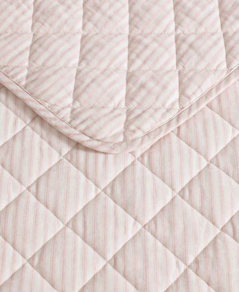 Laura Ashley Tessa's Ticking Stripe Reversible 3-Pc. Quilt Set, King