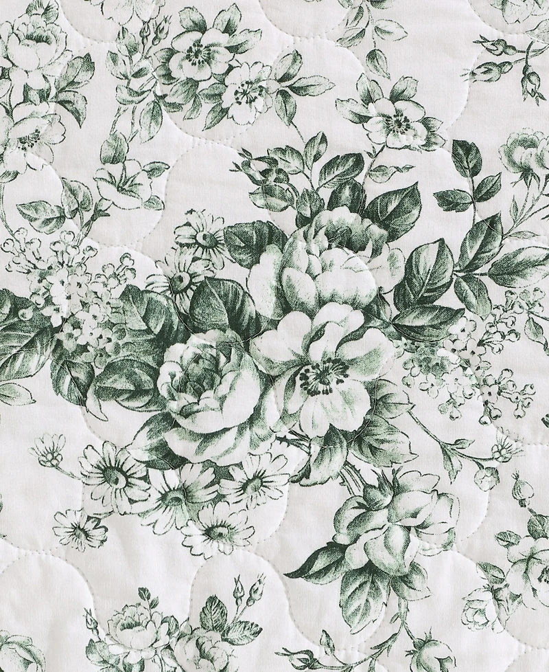 Laura Ashley Toile Delight Reversible -Pc. Quilt Set