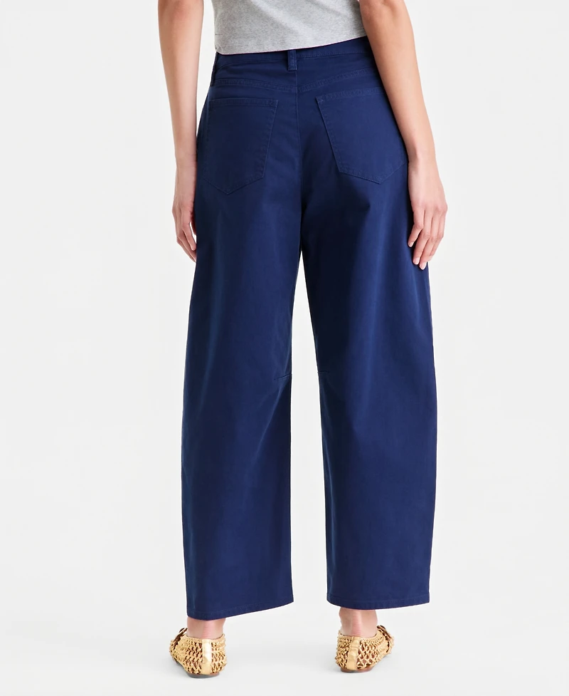 On 34th Women's High-Rise Twill Barrel-Leg Pants, Macy's Exclusive