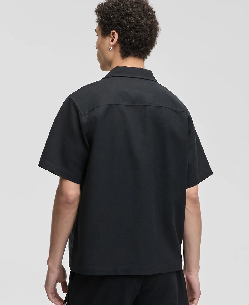 Mode of One Men's Linen & Cotton Relaxed Utility Shirt, Macy's Exclusive
