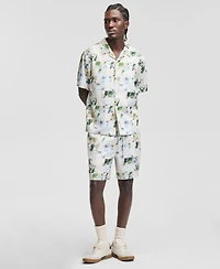 Mode of One Men's Floral Print-Blocked Camp Shirt, Macy's Exclusive