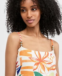 Siena Women's Printed Square-Neck Sleeveless Mini Dress
