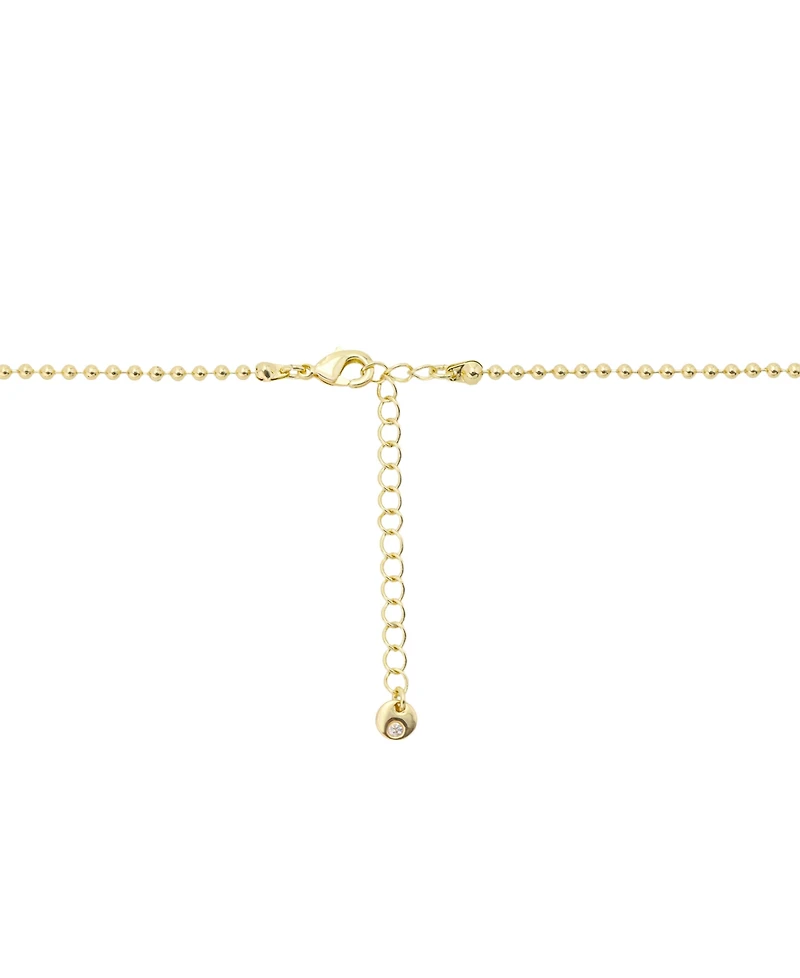 Unwritten Cubic Zirconia, Lapis and Mother of Pearl Beaded Necklace with Celestial Pendant