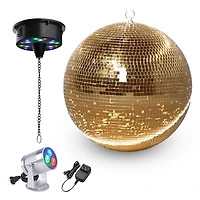 Yescom 16" Disco Mirror Ball Rgb Spotlight Rotating Motor Kit Party Events Club