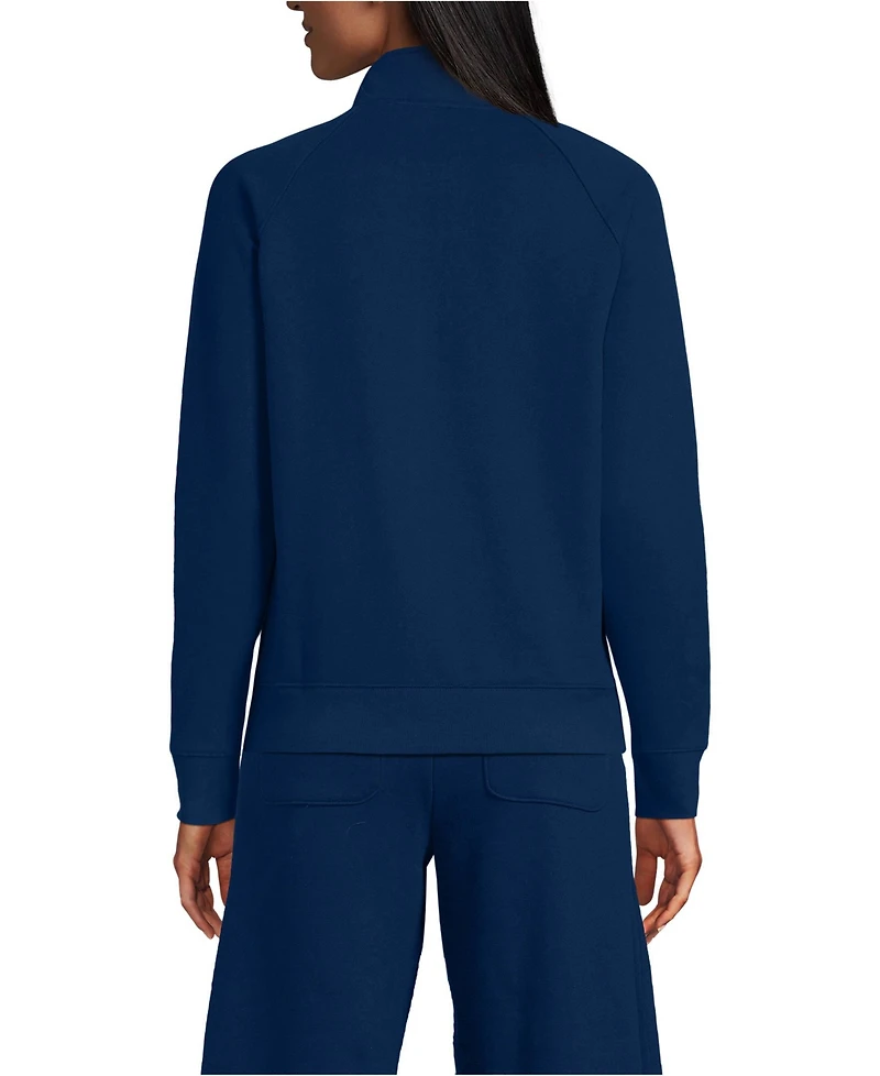 Lands' End Women's Serious Sweats Full Zip Mock Neck Sweatshirt