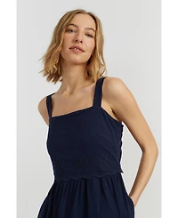 Chinti & Parker Women's Sienna Linen-Blend Broderie Summer Dress