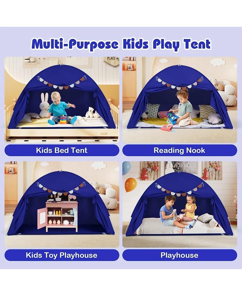 Mecale Indoor Bed Canopy Tent for Kids with 2 Windows