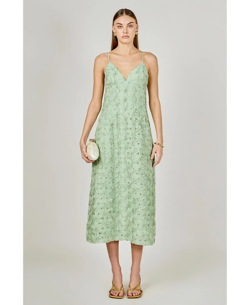 endless rose Women's lace spaghetti strap Maxi Dress