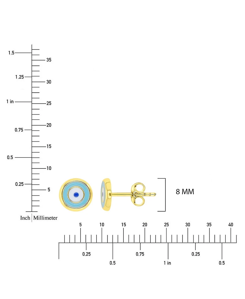 Macy's Evil Eye Stud Earrings in 14k Yellow Gold Over Sterling Silver
