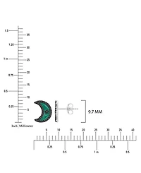 Macy's Black Spinel Half Moon Stud Earrings in Rhodium Over Sterling Silver